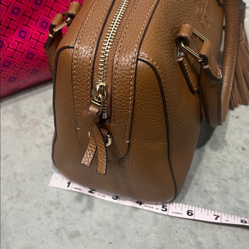 Tory Burch Tan Pebbled Leather Satchel - Picture 12 of 12